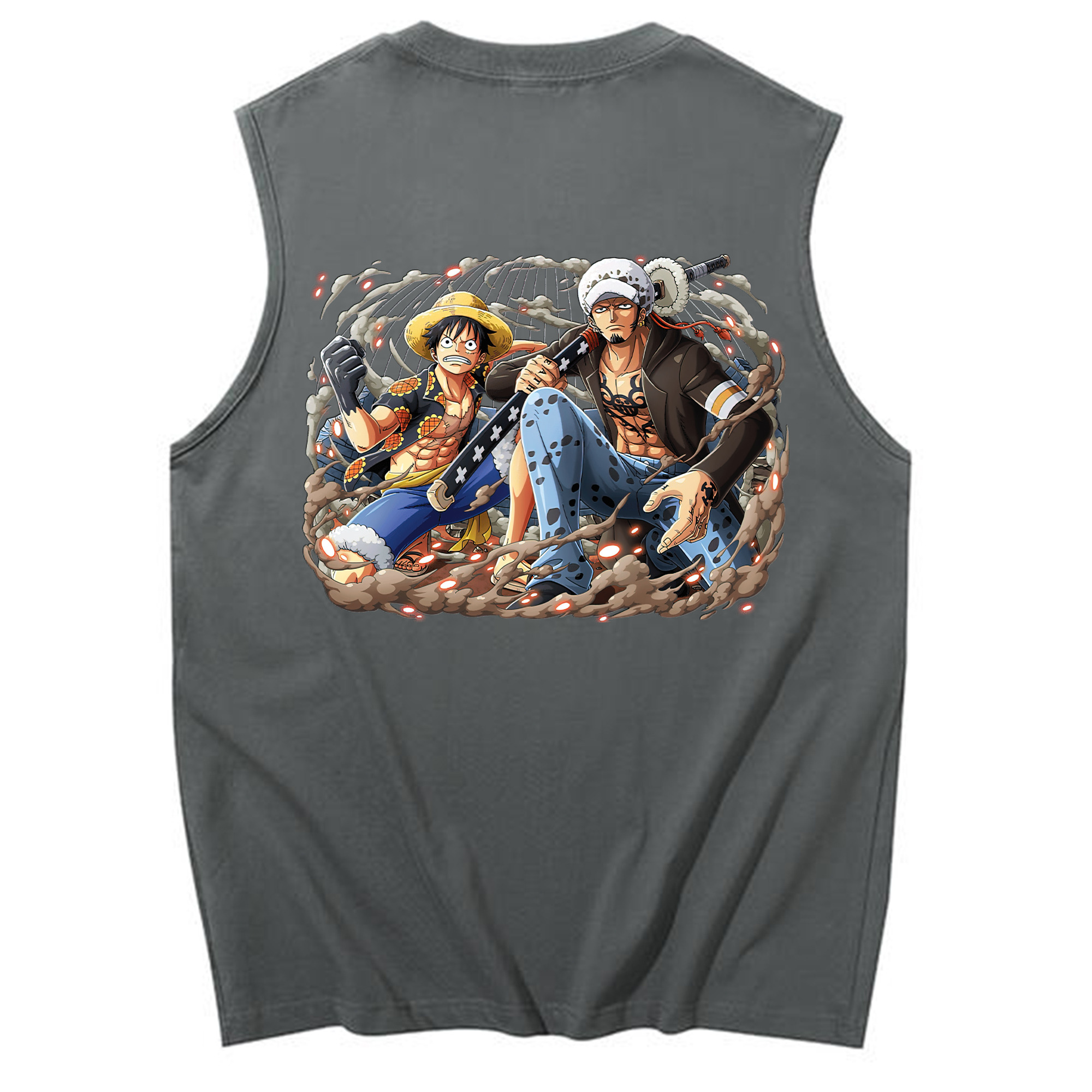 ワンピース モンキー・D・ルフィ ONE PIECE Monkey D. Luffy コットン100％タンクトップ（背面プリント）